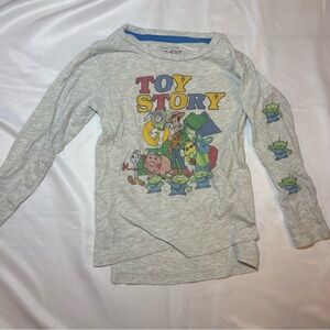 Disney Pixar Toy Story Kids  Heather Gray Long Sleeve Graphic Tee Size 4T